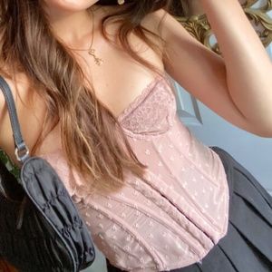 UO Out From Under Lucy Dot Mesh Corset!